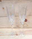Set Of 2  Vintage Cut Crystal  mikasa Apollo champagne Flutes glasses Neverused