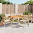 Patio Dining Set With Cushions Outdoor Furniture Beige Poly Rattan Vidaxl Vidaxl