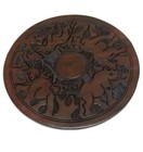 African Wood Carved Chess Board Set  Ebony And Iron Wood With Big Five Animals