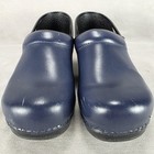 Dansko Professional Shoes Womens Size 9 5 Eu 40 Blue Leather Clogs Slip On