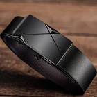 Men s Black Automatic Buckle Belt Adjustable Casual Business Dress Waist Belt