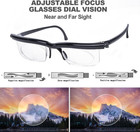 Dial Adjustable Glasses Variable Focus For Reading Distance Vision Eyeglasses Us
