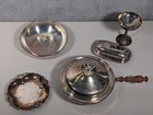 Vintage Silver Plate Lot Of 5 Pieces Bowls And Dishes