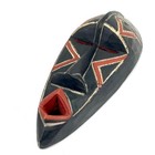 Hand Carved African Wood Tribal 15  Wall Mask Vintage Folk Art Handmade In Ghana
