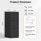 Metal Vertical File Storage Cabinet 3 Drawer Filing Cabinet With Lock For Office