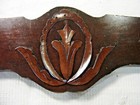 Antique Mahogany Salvage Pediment Applied Carving   Wreath 21  Wide          457