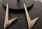 2  Vintage Chevron Drawer Pull Boomerang  v  Chrome Mid Century Modern -salvage