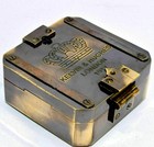 Antique Solid Brass Compass Kelvin   Hughes 1917 Burton Vintage Handmade Style