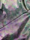 Black Stretch Velvet Fabric By The Yard - Foil Hologram Green And Purple Snake