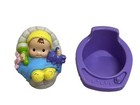 Fisher Price Little People Baby Girl Infant Figure With Teddy Bear And Seat
