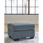 Cashton Contemporary Crosshatched Upholstered Ottoman  Blue