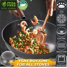 Sky Light Wok Pan With Wooden Lid  Stir Fry Pan 12 5-inch  100  Carbon Steel