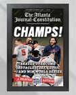 2021 Atlanta Braves World Series Champions Framed Front Page Newspaper Print    ch