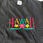 Lot 2 Vintage Retro 90 s Hawaii Embroidered Flowers T-shirt Tee Top Shirt Sz M