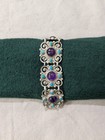 Matl   matilde Poulat  Mexican Sterling Silver Amethyst  Turquoise Bracelet 8 
