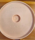 Vintage Pond   s Dreamflower Dusting Powder Container Pink Vanity Jar W Clear Lid