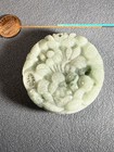 Natural Burmese Jade Flower   Swallow Pendant     Hand-carved Green Jade Artwork