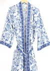 Cotton Hand-block Kimono Robes Maxi Gown Night Dress Hand Block Floral Kimono