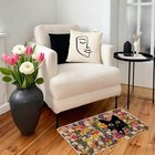  Spring Summer Doormat Outdoor Outside black Cat Flowers Welcome Door Mat Low 