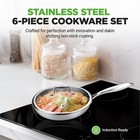 Nutrichef 6pc Pfoa pfos Free Non-stick Tri-ply Cookware Pan Set  14 1lb