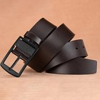 Mens Leather Belt Metal Alloy Pin Buckle Business Casual Jeans Strap Black Brown