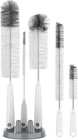 5 Pack Bottle Brush Cleaning Set With Holder - Long Neck  Baby  Water  Tumbler B
