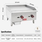 Commercial Gas Griddle  Westlake 24  Countertop Griddle 2 Burner 60 000 Btu