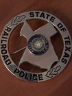 State Of Texas Railroad Police Law Enforcement Enamel  Hat Badge