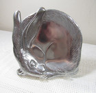Vtg  Arthur Court 1988 Easter Bunny Rabbit Cheese  snack Plate 7    Aluminum
