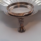Vtg Silver Plate Shell Serving Footed Tray Trinket Makeup Display Tray