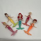 Disney The Little Mermaid Princess Ariel   Sisters Mini Figures Glitter Tail 5pc