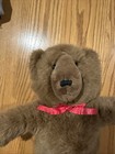 Vintage Teddy Bear Applause 18    Stuffed Animal Plush With Red Bow 1980   s-1990