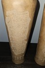 Antique Pair Of Chinese Yixing Zisha Clay Vases Carved Chinese Characters
