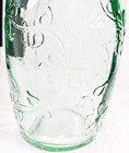 Hand Blown Embossed Glass Vase Clear Floral Design 16 Inch Tall Vintage Decor