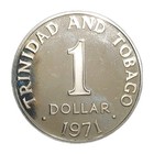 1971 Trinidad And Tobago  1 One Dollar Proof Unc Large Coin Only 12 000 Minted