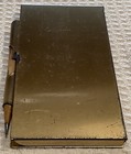 Vintage Brass Folding Cover Dance Card Booklet With Pencil duplicate Bridge memo