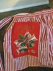 Vintage 1950s Cotton Half Apron Christmas Candle Bell Pockets Cute Holidays G
