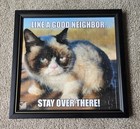 Framed  like A Good Neighbor  Stay Over There   Grumpy Cat Puzzle  unique Item  