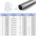 1 2  Plastic Tubing End Caps  20pcs Round Hole Plug Insert  White