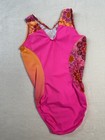 Simone Biles Gk Elite Leotard Gymnastics Neon Ombre Floral Orange Pink Tank  Am