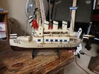 Vintage Tin Handmade Steam Ship  Length 14 Inches  3 Inches Wide  10 5 Tall