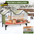Extra Large Heated Outdoor Cat House Weatherproof With Heating Pad Insulated