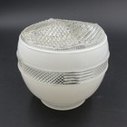 Vtg Art Deco 6    White And Clear Glass Pendant House Ceiling Light Shade Textured