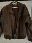 Vintage Ada Ltd Men Jacket Large Brown Distressed Leather Bomber Flight Aviator