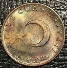 Very Nice Dual Toner Unc 1971 Turkey 10 Kurus Coin-agt201