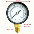 2pcs Air Pressure Gauge For Air Compressor 1 4 bsp 0-16 Bar 2  Face Side Mount