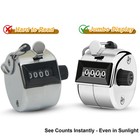 2 Pcs Clicker Counter Hand Tally Counter Large Display Mechanical Pitch Silver 