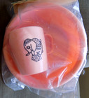 Vintage Lustro Ware Pink Elephant Baby Feeding Set Plastic Cup   Bowl Nos