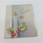 1955 Vintage Christmas Greeting Card Mcm Mid Century Candle