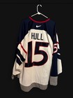 Brett Hull 1998 Usa Olympic Hockey Team Authentic Nike Size 52 White Navy Jersey